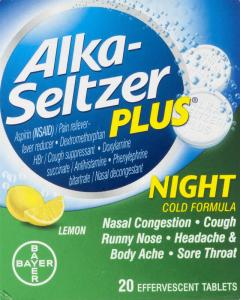 Alka-Seltzer Plus Night Cold Lemon Effervescent Tablets
