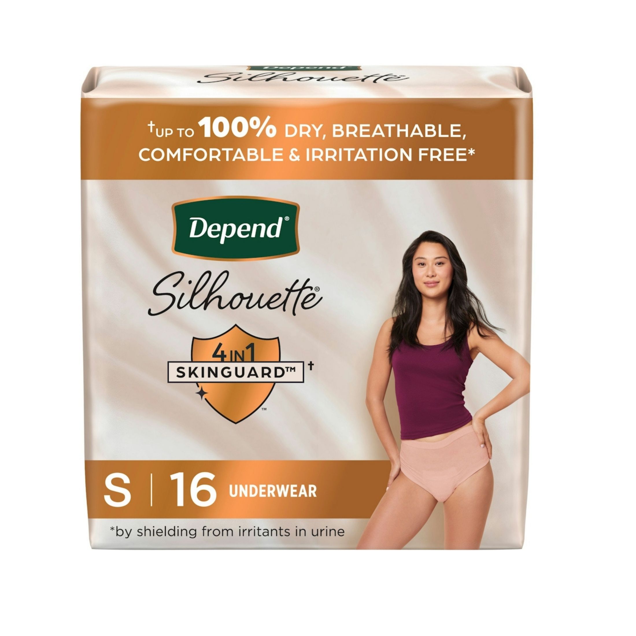 Depend Silhouette Adult Incontinence & Postpartum Bladder Leak Underwear For Women, Maximum Absorbency, Small, Pink