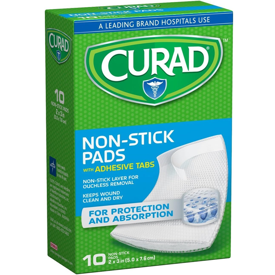 Curad Non-Stick Pads With Adhesive Tabs 3 X 4 In
