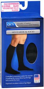 Scott Specialties QCS Men's Medical Socks - Black - XL
