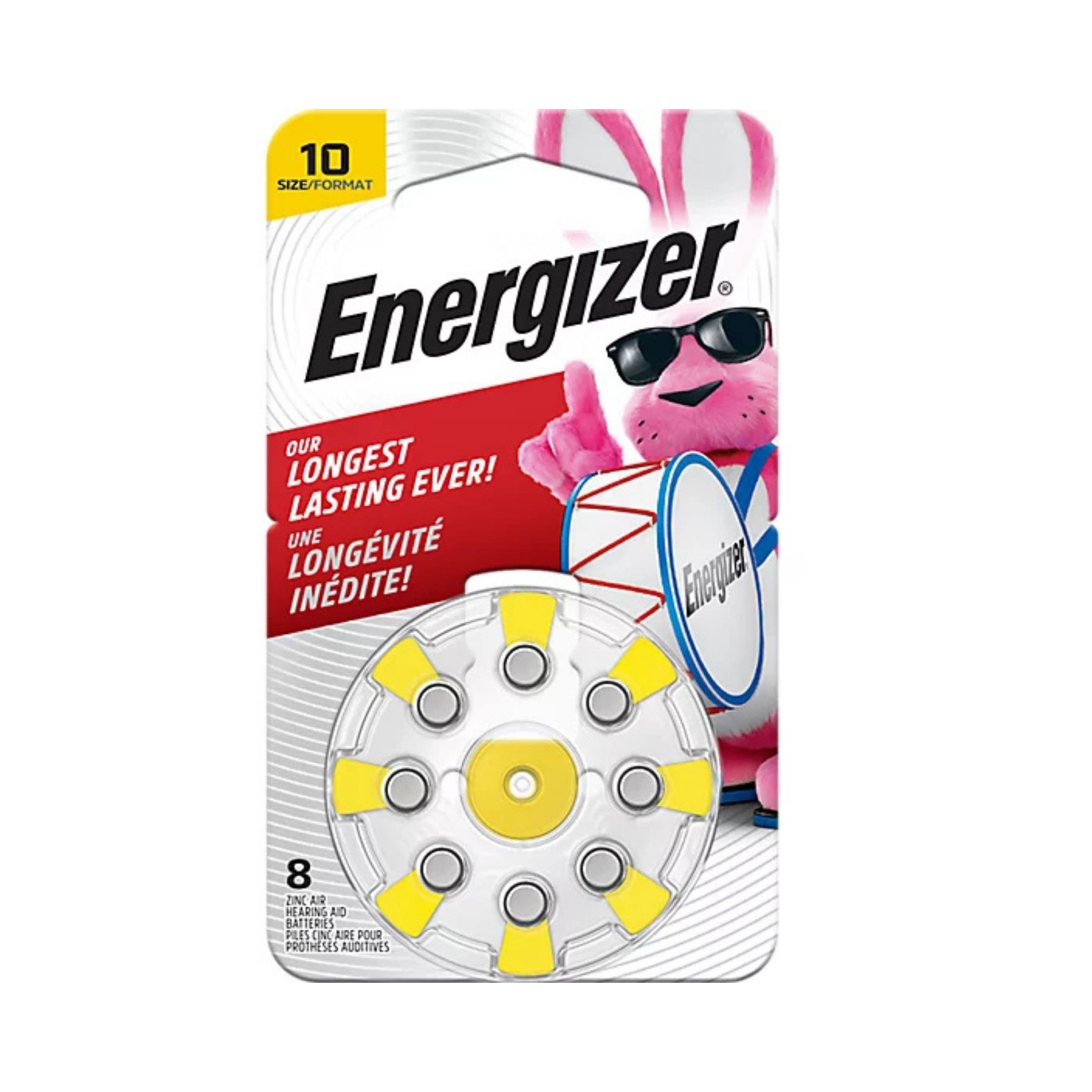 Energizer Hearing Aid Batteries Size 10, Yellow Tab