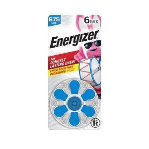 Energizer Hearing Aid Batteries Size 675, Blue Tab