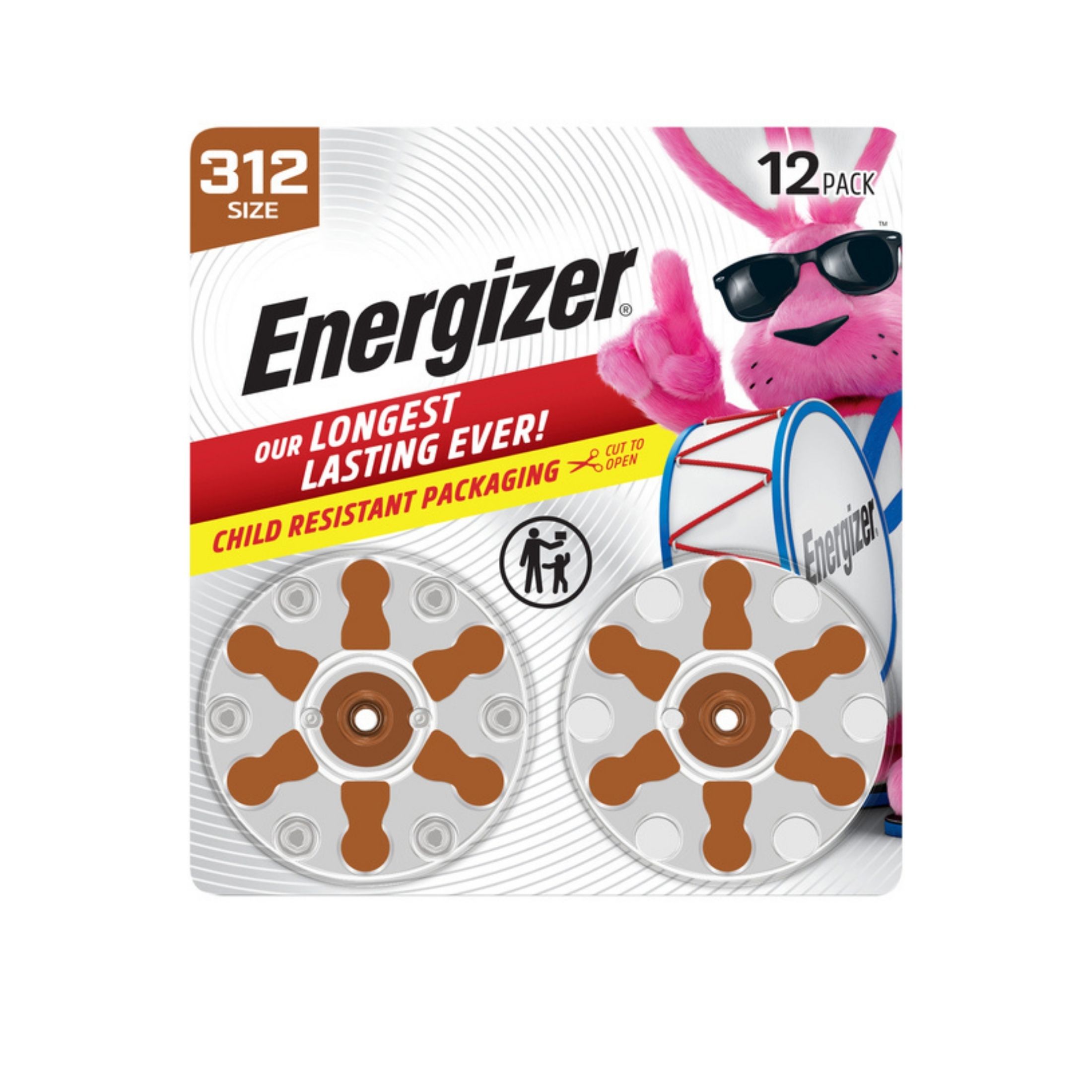 Energizer Batteries, Zinc Air, 1.45 V, Size 312
