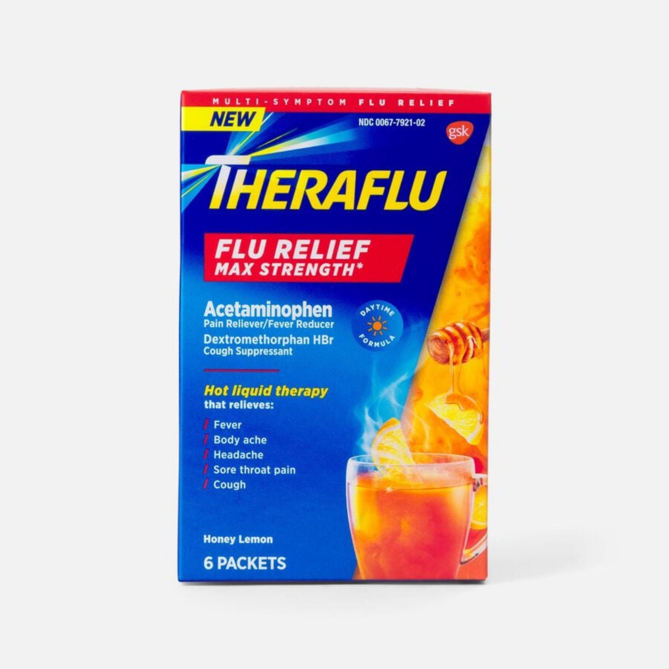 Theraflu Cold Relief, Severe, Honey Lemon Flavor, Packets