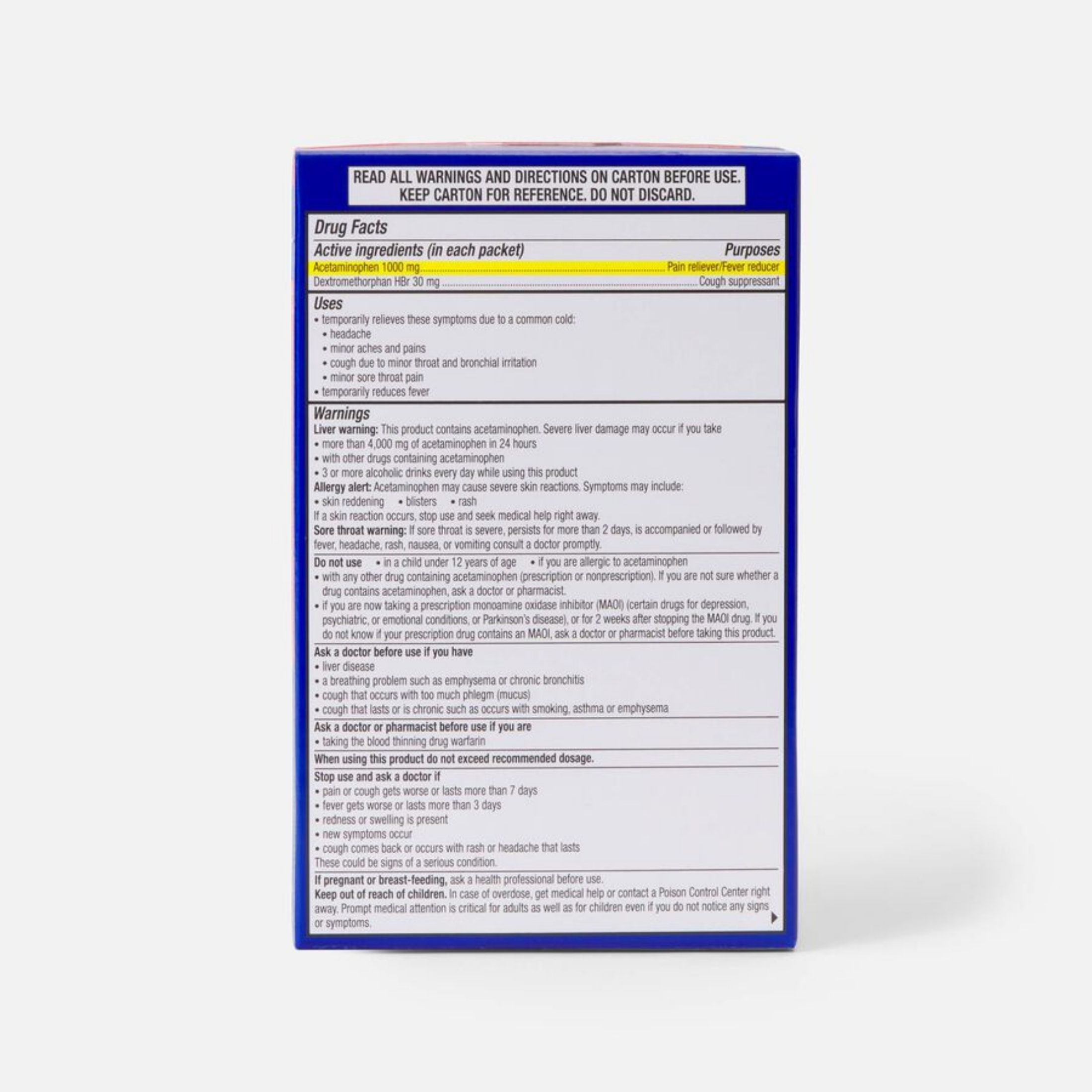 Theraflu Cold Relief, Severe, Honey Lemon Flavor, Packets