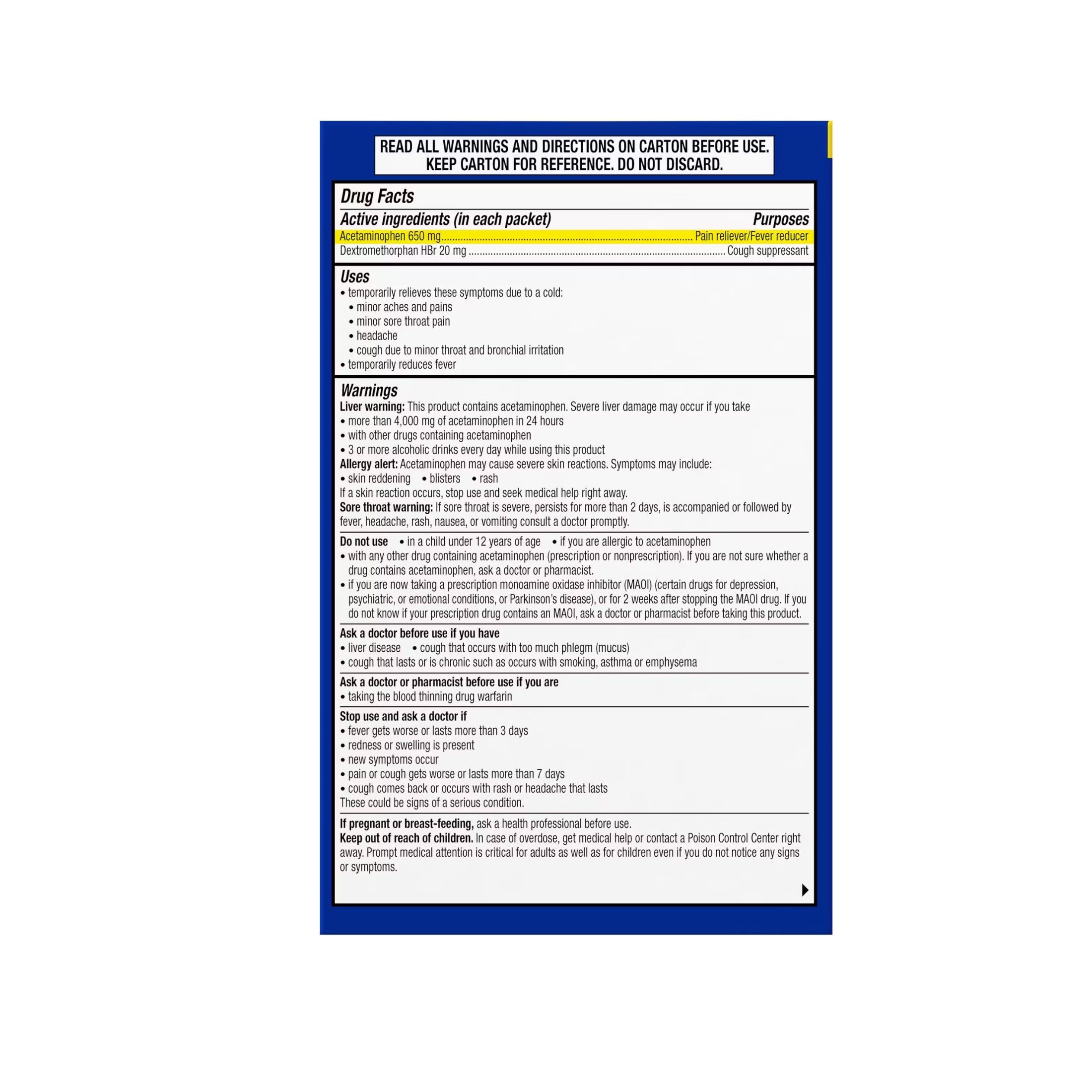 Theraflu Cold Relief, Severe, Packets, Berry Burst Flavor