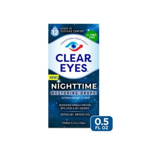 Clear Eyes Eye Drops, Glycerin/Lubricant, Nighttime