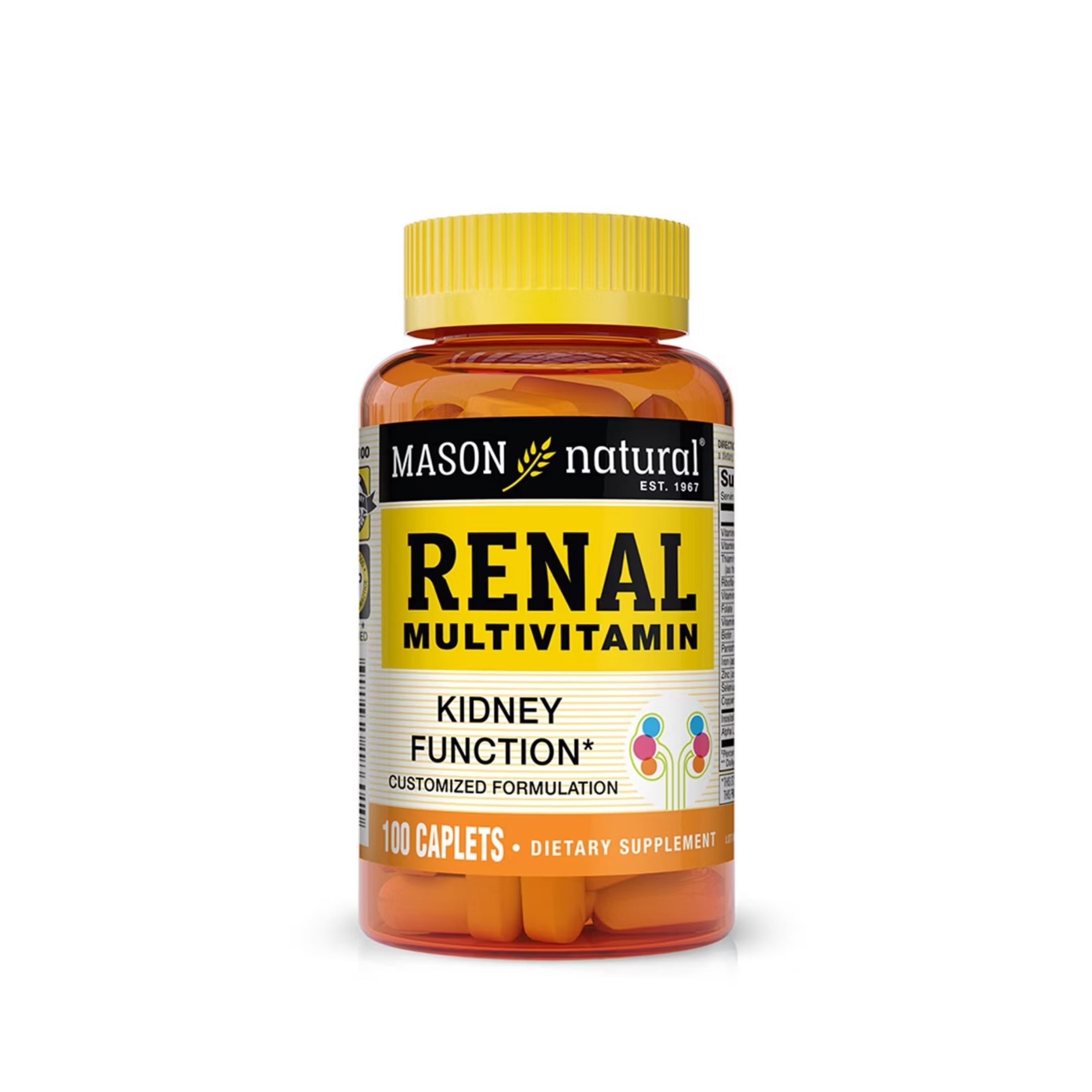 Mason Natural Renal Multivitamin - Suitable For Vegetarians, 100 Caplets