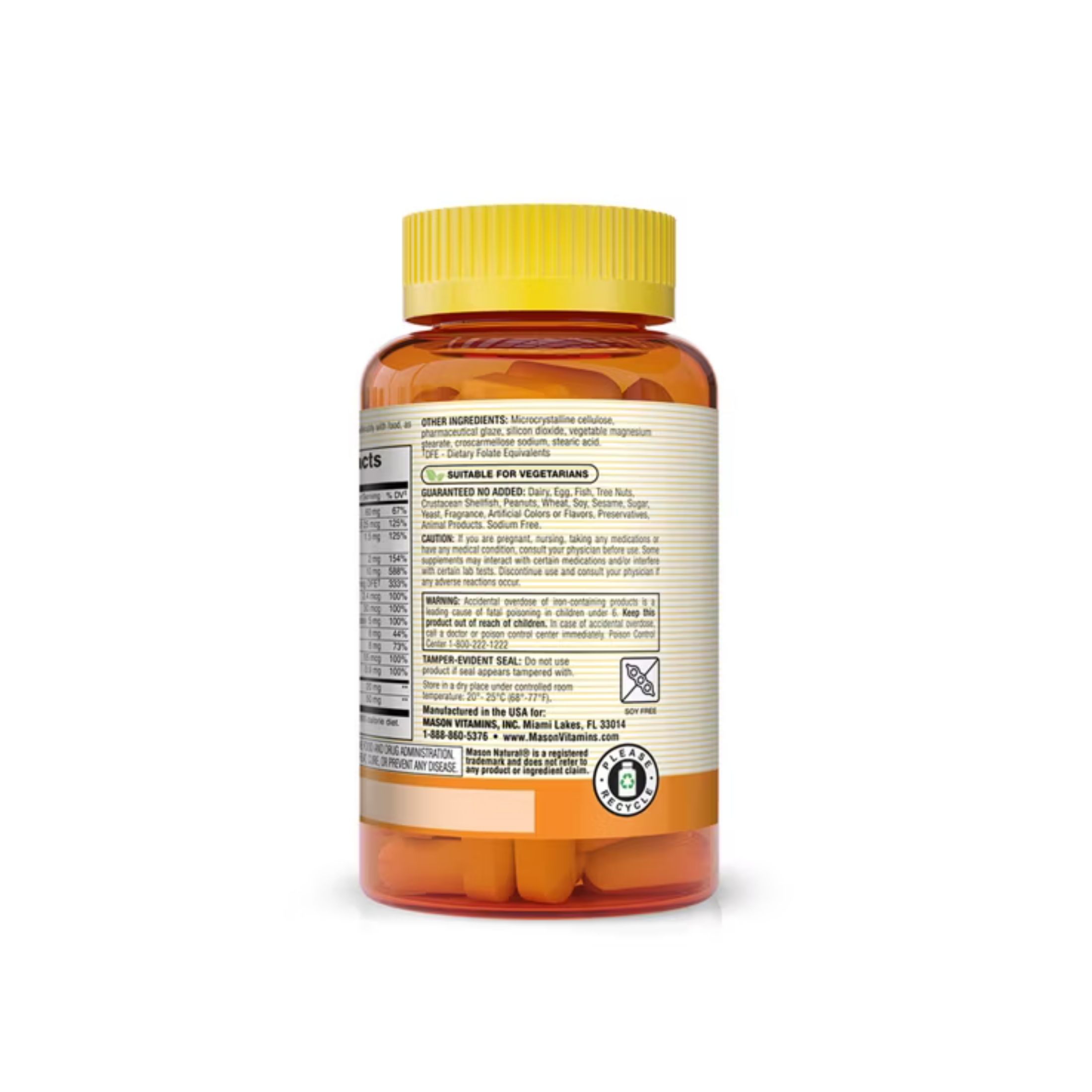 Mason Natural Renal Multivitamin - Suitable For Vegetarians, 100 Caplets