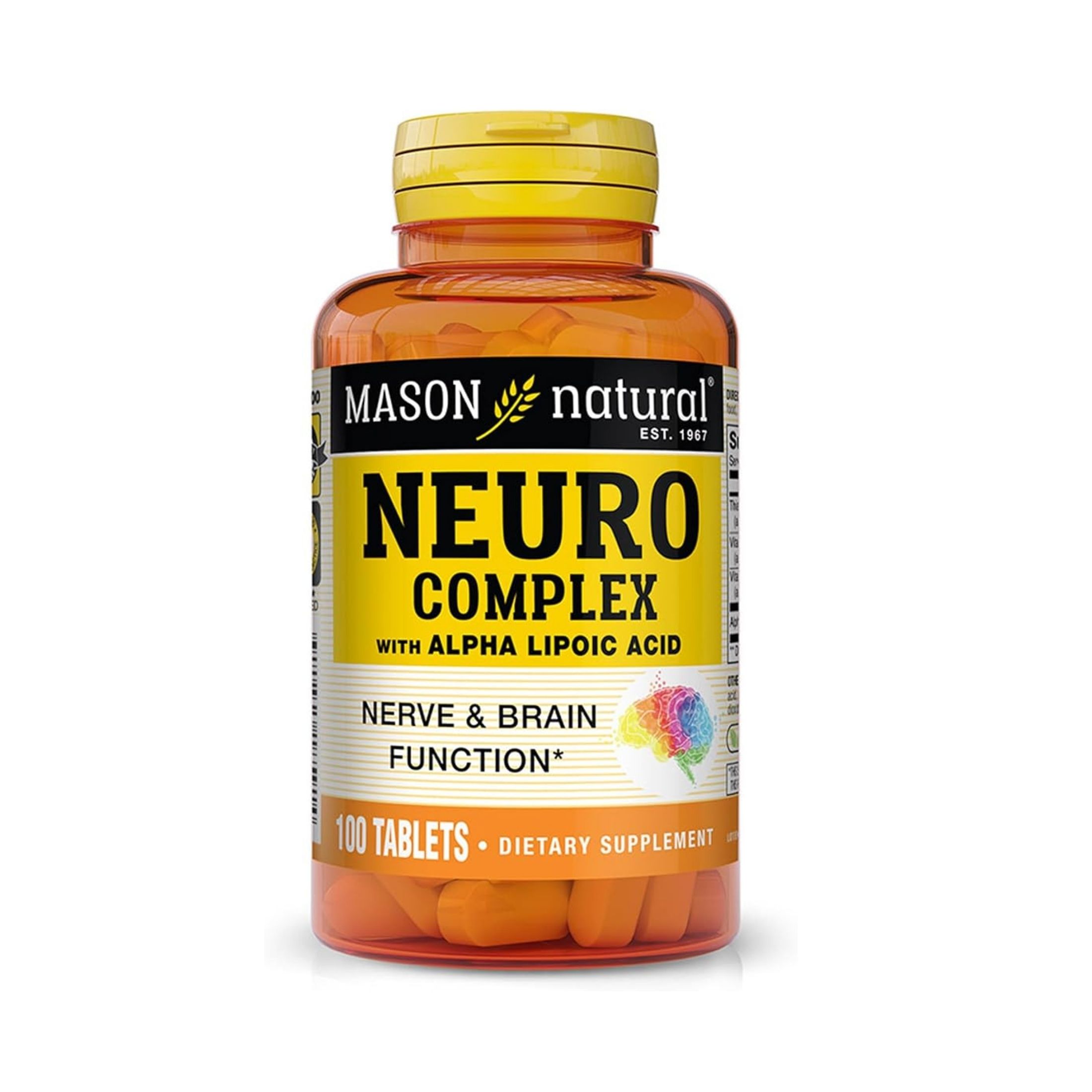 Mason Natural Neuro Complex With Alpha Lipoic Acid - Support Nerve And Brain Function 100 Tablets