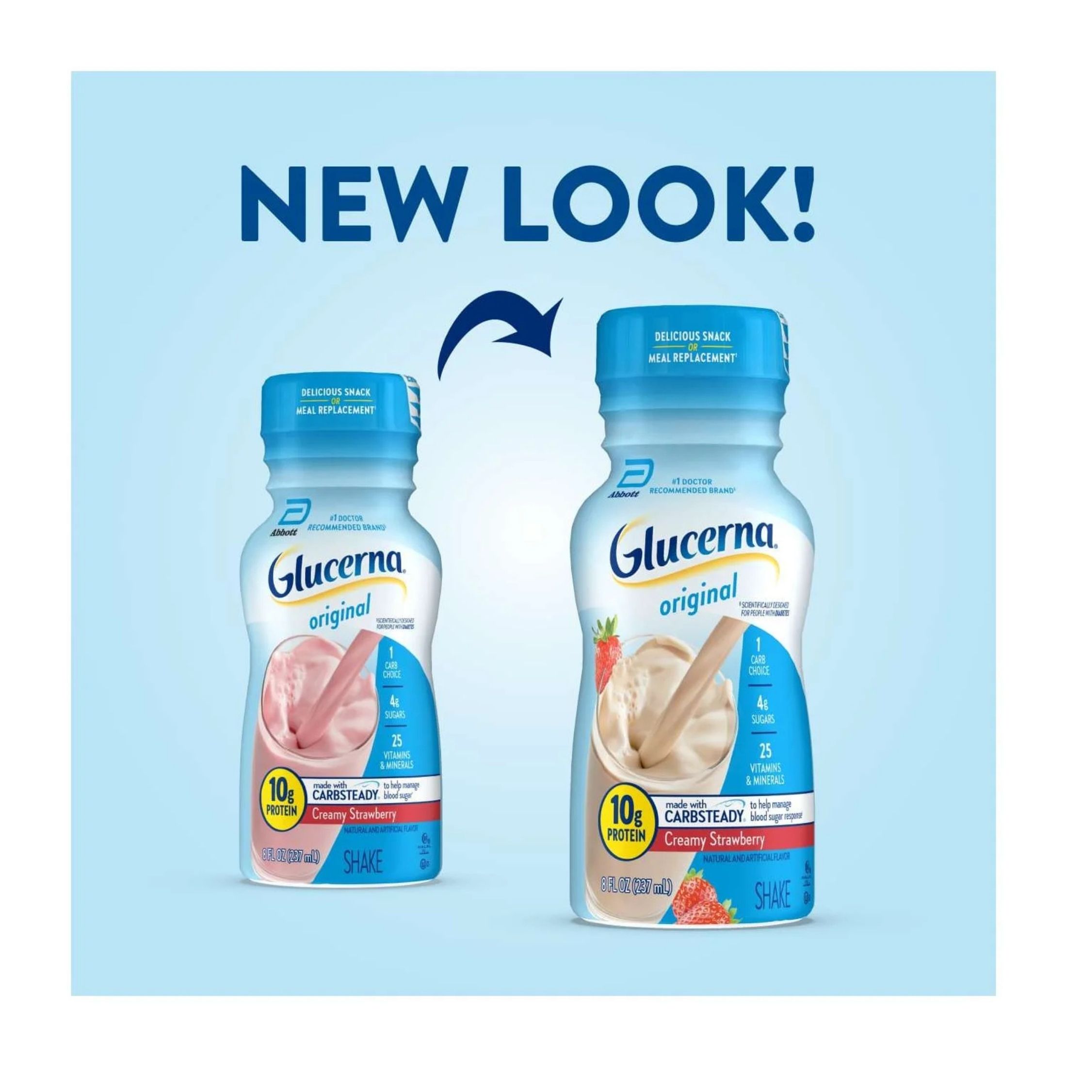 Glucerna Diabetes Nutritional Shake, To Help Manage Blood Sugar, Creamy Strawberry, 8 Fl Oz