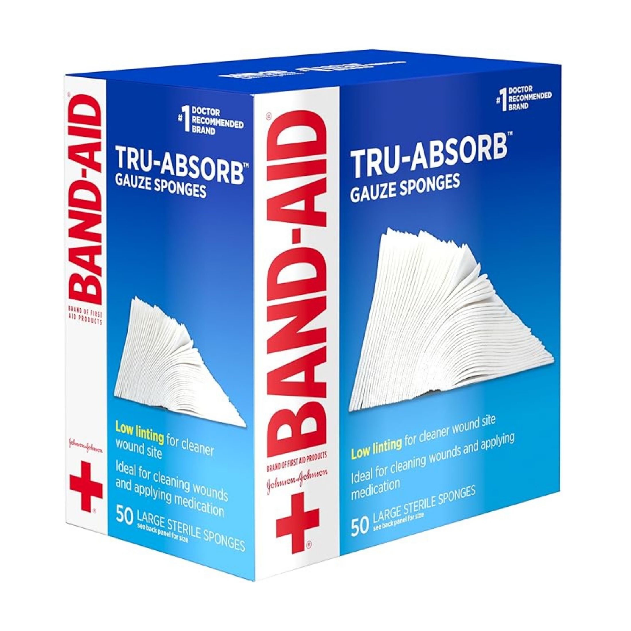 Band-Aid Tru-Absorb, Gauze Sponges, Sterile, Large