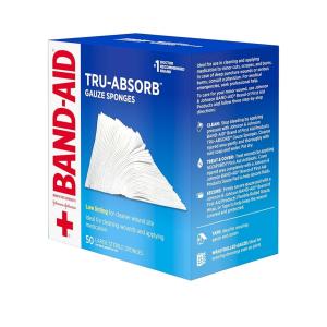 Band-Aid Tru-Absorb, Gauze Sponges, Sterile, Large