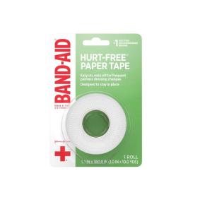 Band-Aid Brand First Hurt-Free Medical Adhesive Paper Tape For Wound Dressings, 1 In By 10 Yd
