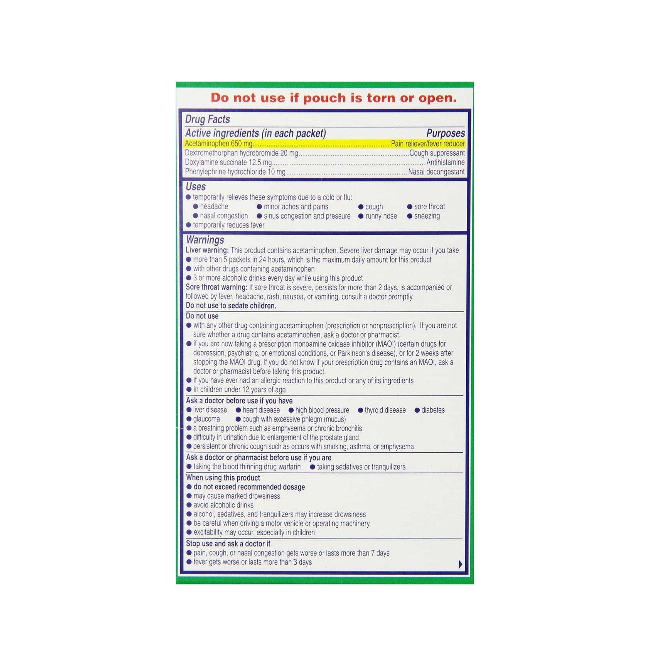 Alka-Seltzer Plus Severe Cold & Flu Night Honey Lemon Zest 6 Packets