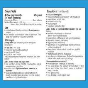 Zegerid Otc Omeprazole 20 Mg And Sodium Bicarbonate Acid Reducer For Frequent Heartburn Capsules