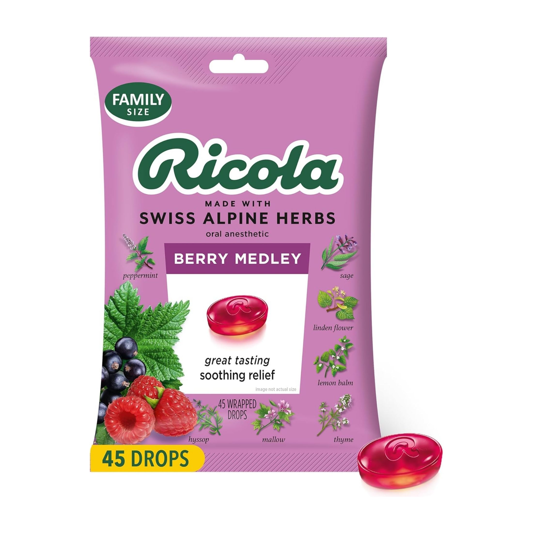 Ricola Oral Anesthetic, Berry Medley, Drops