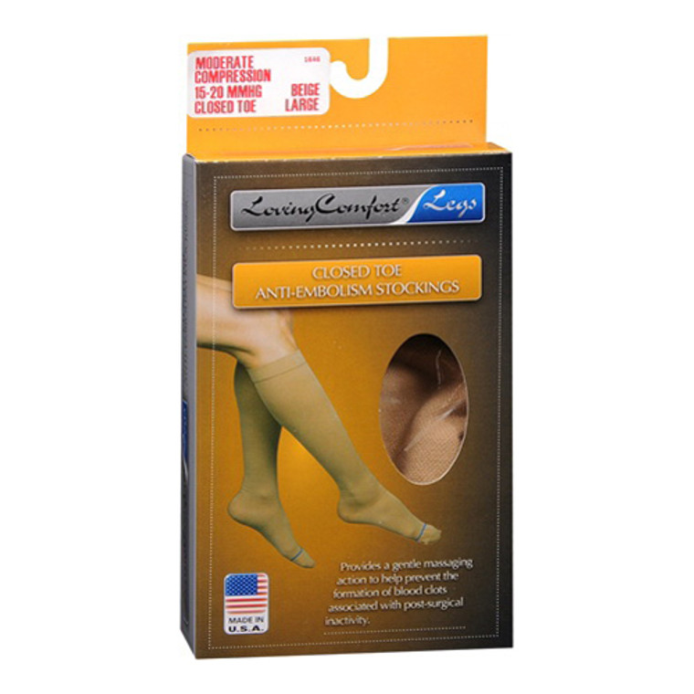Loving Comfort Anti-Embolism Stockings Closed Toe Moderate