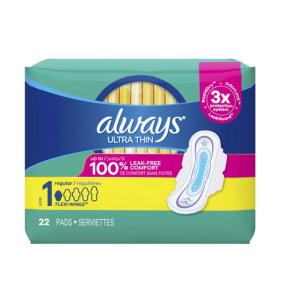 Always Ultra Thin Size 1 Regular Flexi Wings 22 Pads