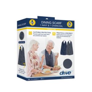 Drive Medical Dining Adult Bib Scarf - Navy And Charcoal
