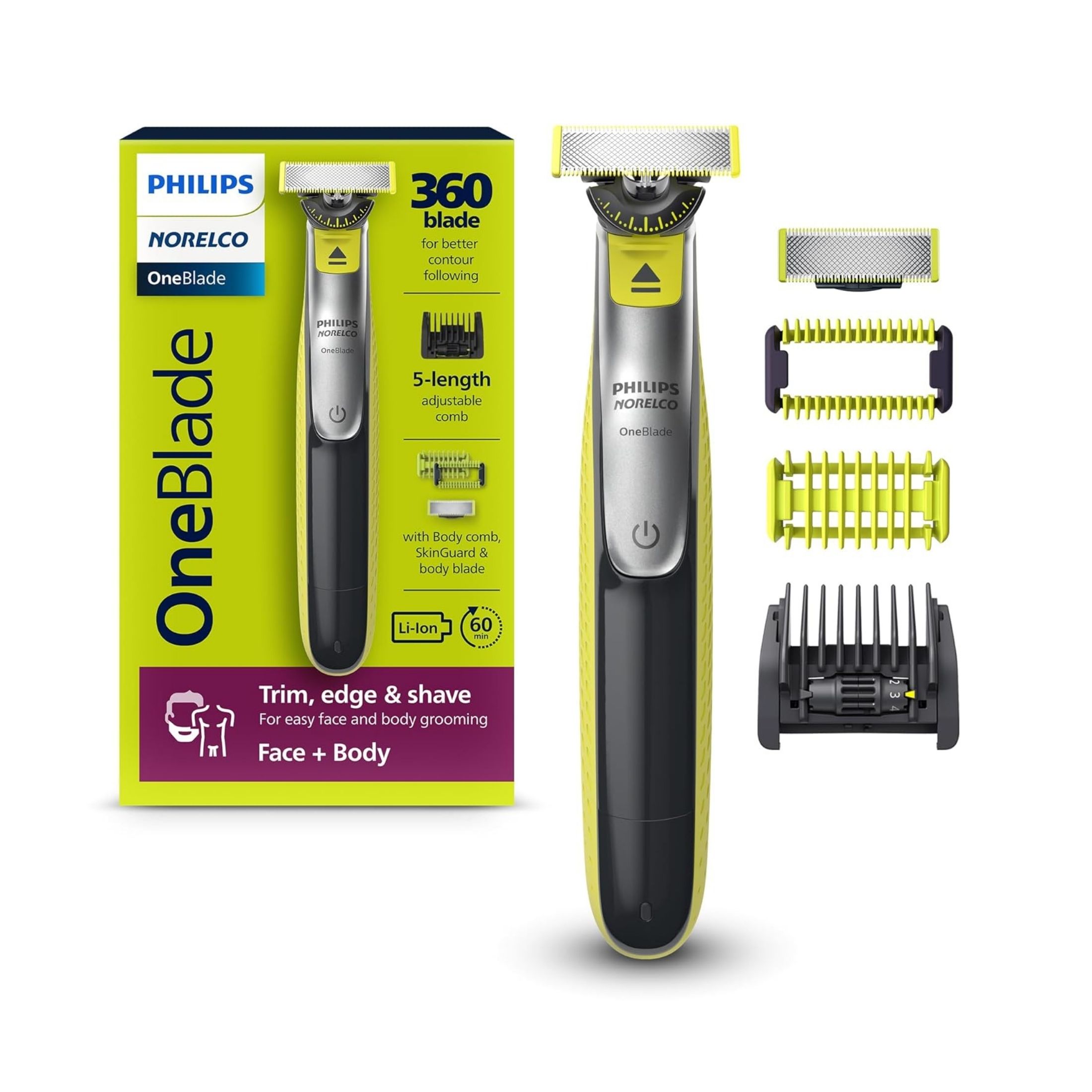 Philips Norelco Oneblade Original Face Electric Razor And Styler QP1424/70