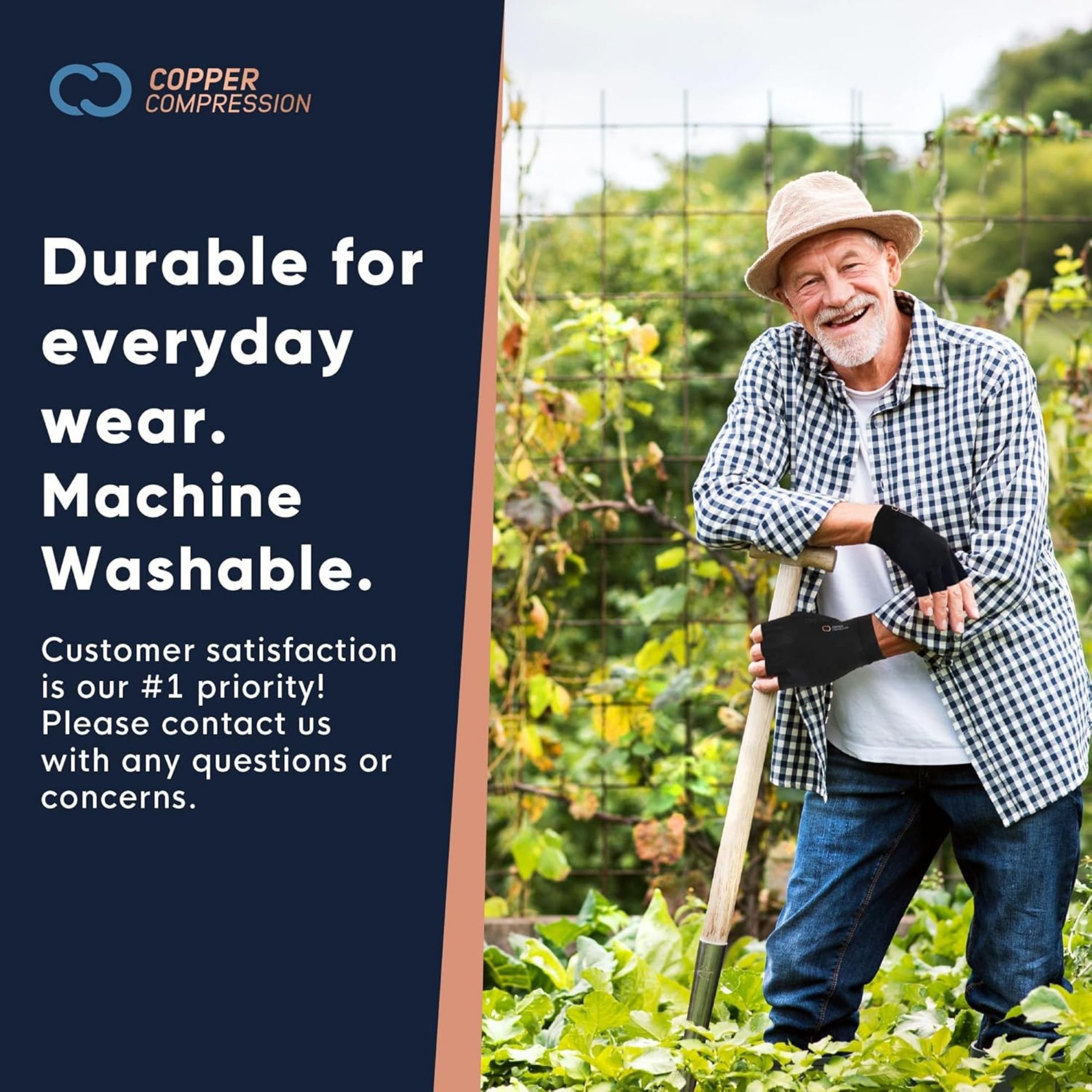 Copper Compression Half Finger Arthritis Glove