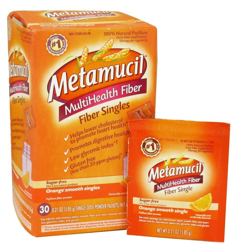 Metamucil Orange Smooth Sugar Psyllium Fiber Powder Packets