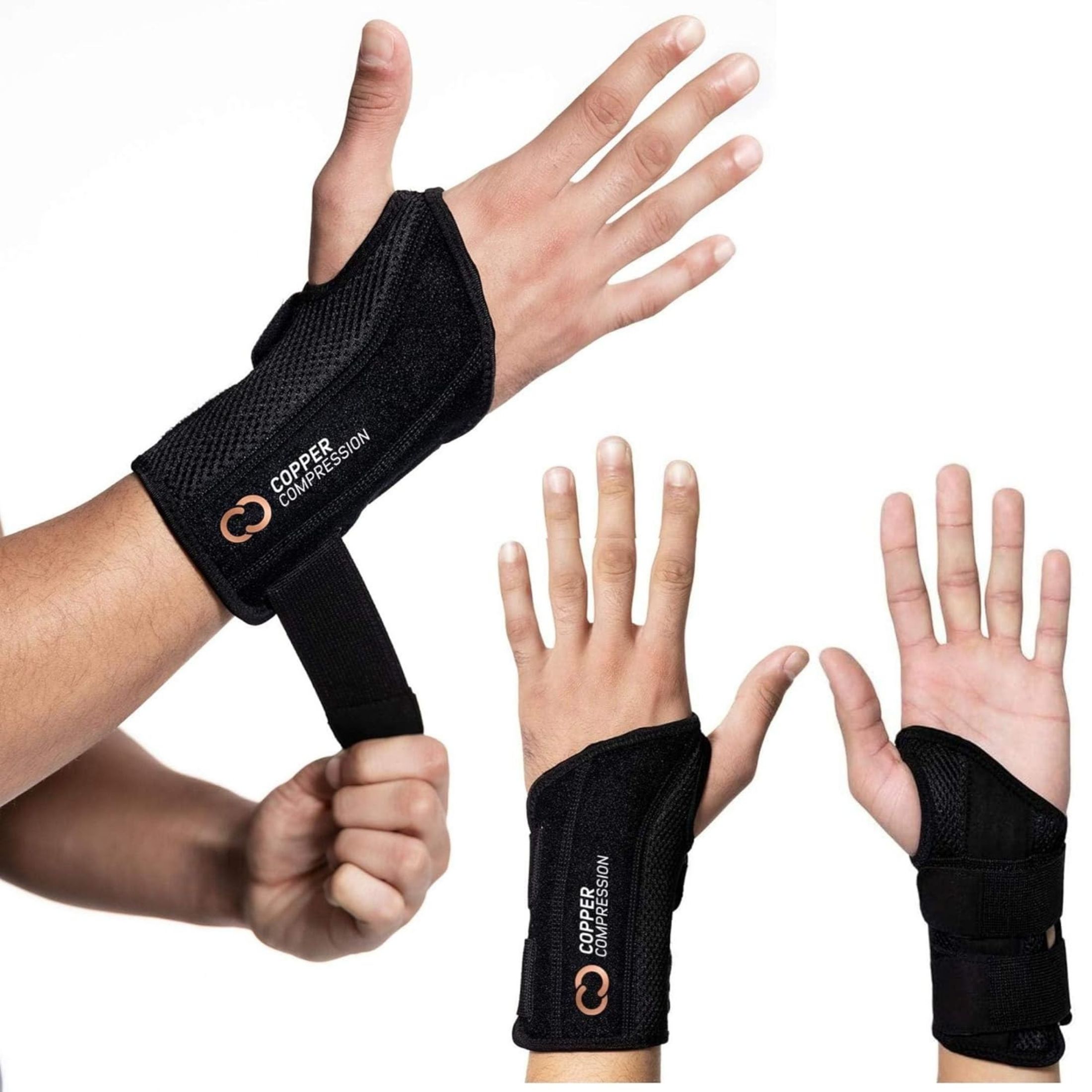 Copper Compression Infused Wrist Brace Left - Large/X-Large - BS4 SKU 6460124
