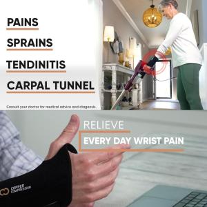 Copper Compression Infused Wrist Brace Left - Large/X-Large - BS4 SKU 6460124