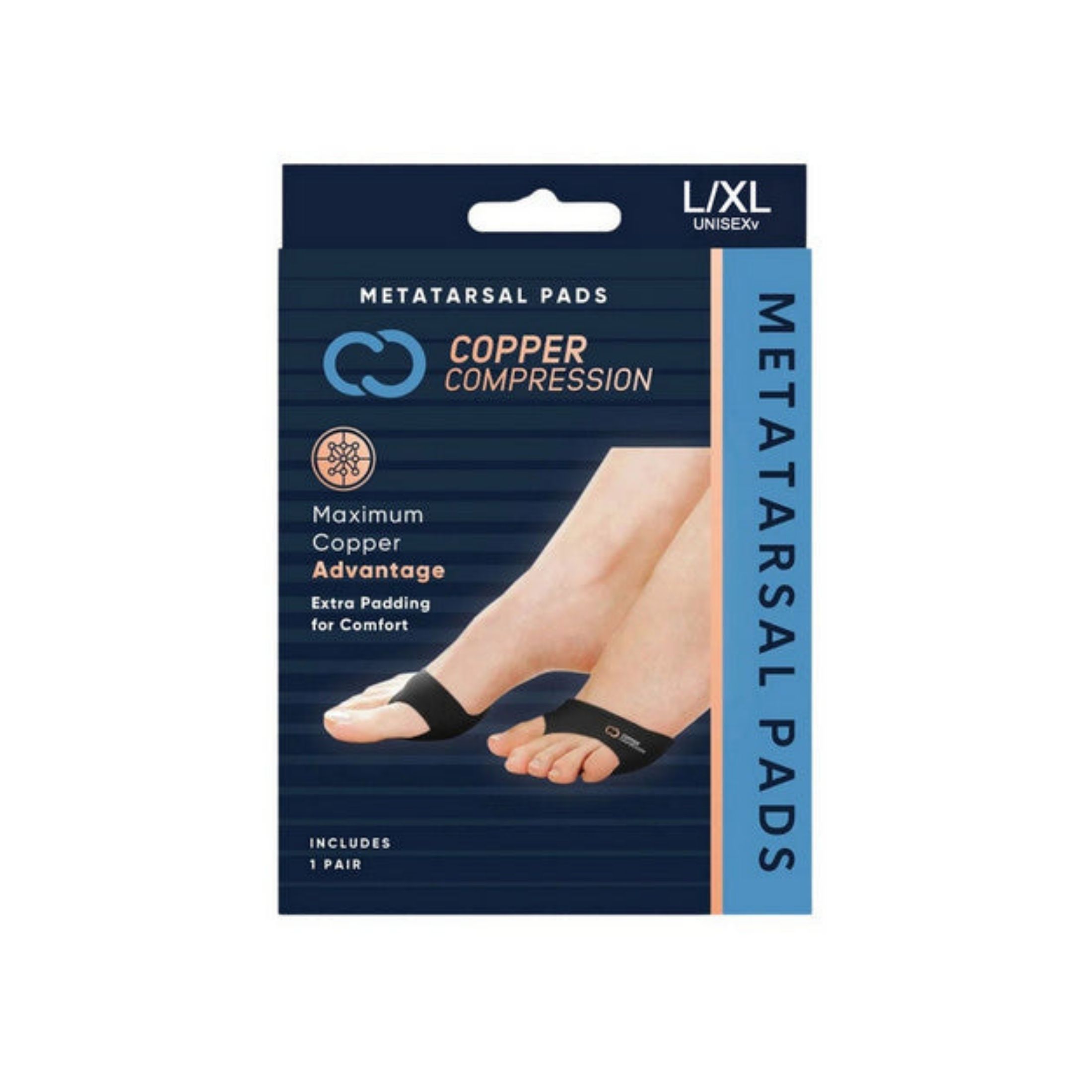 Copper Compression Metatarsal Pads - L/XL