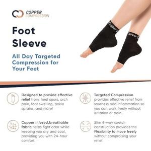 Copper Compression Foot Sleeve - L/XL