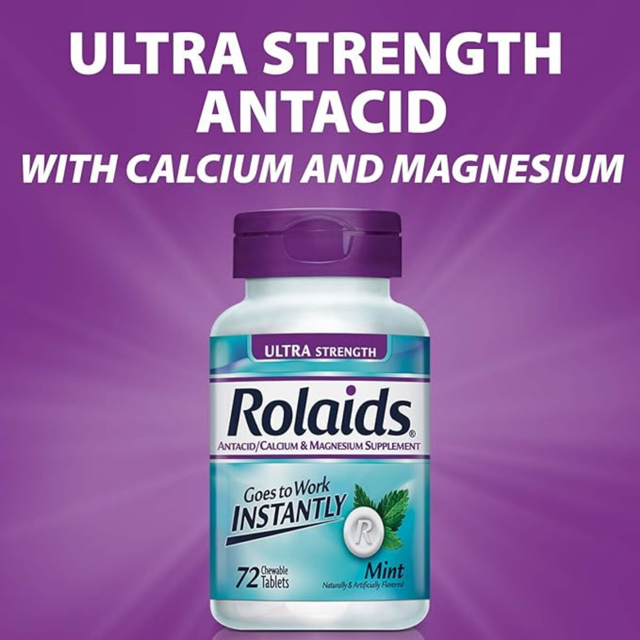 Rolaids Ultra Strength, 72 Chewable Tablets, Mint