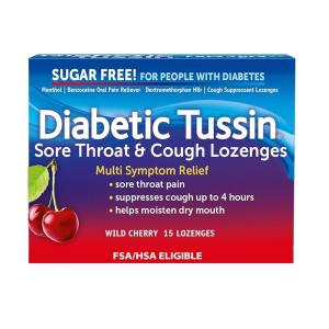 Diabetic Tussin Sore Throat & Cough Lozenges, Wild Cherry