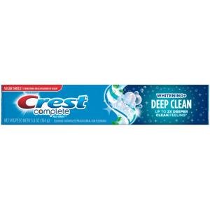 Crest Complete Multi-Benefit Whitening + Deep Clean Toothpaste, Effervescent Mint, 5.8 Ounce