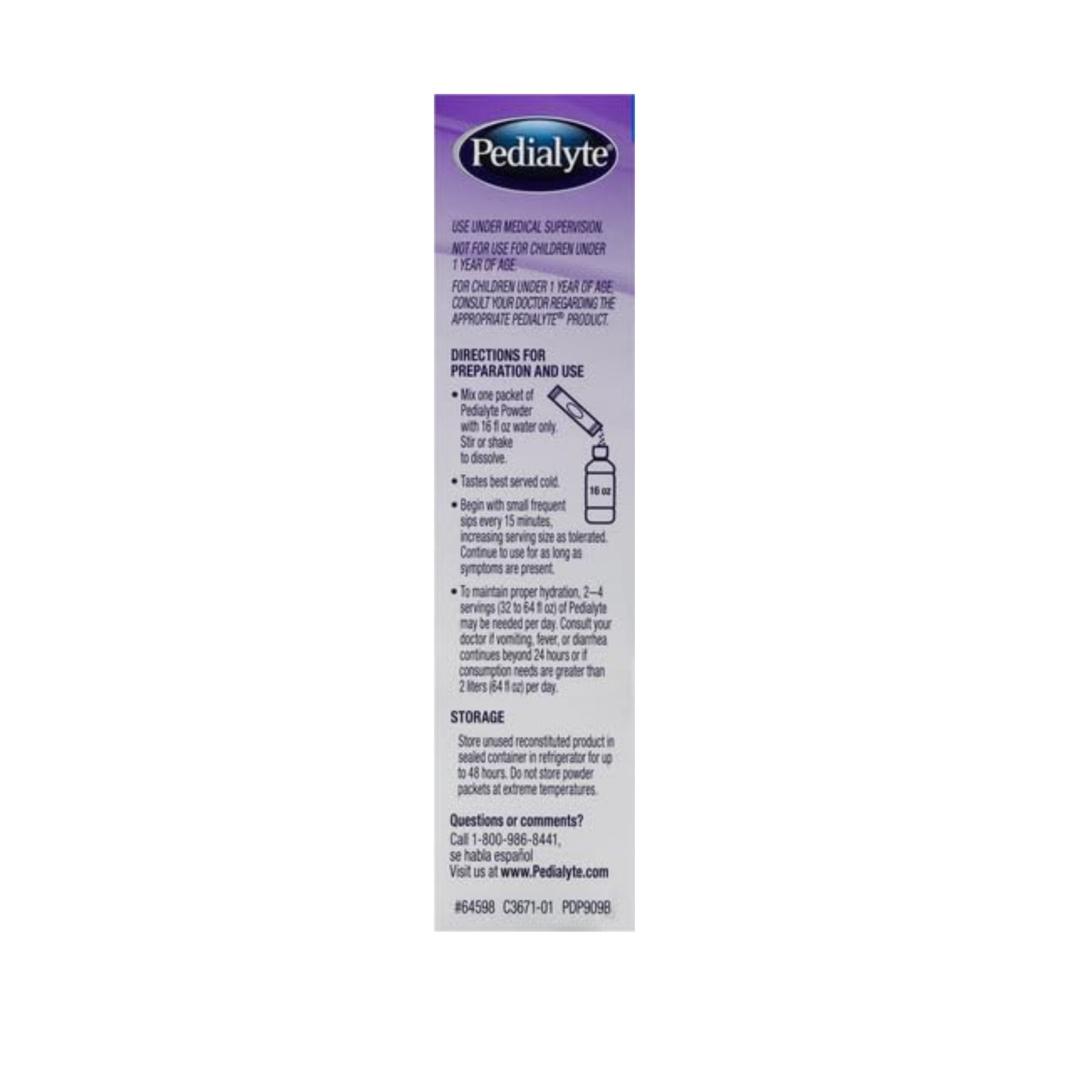 Pedialyte Electrolyte Powder 6-packets Grape
