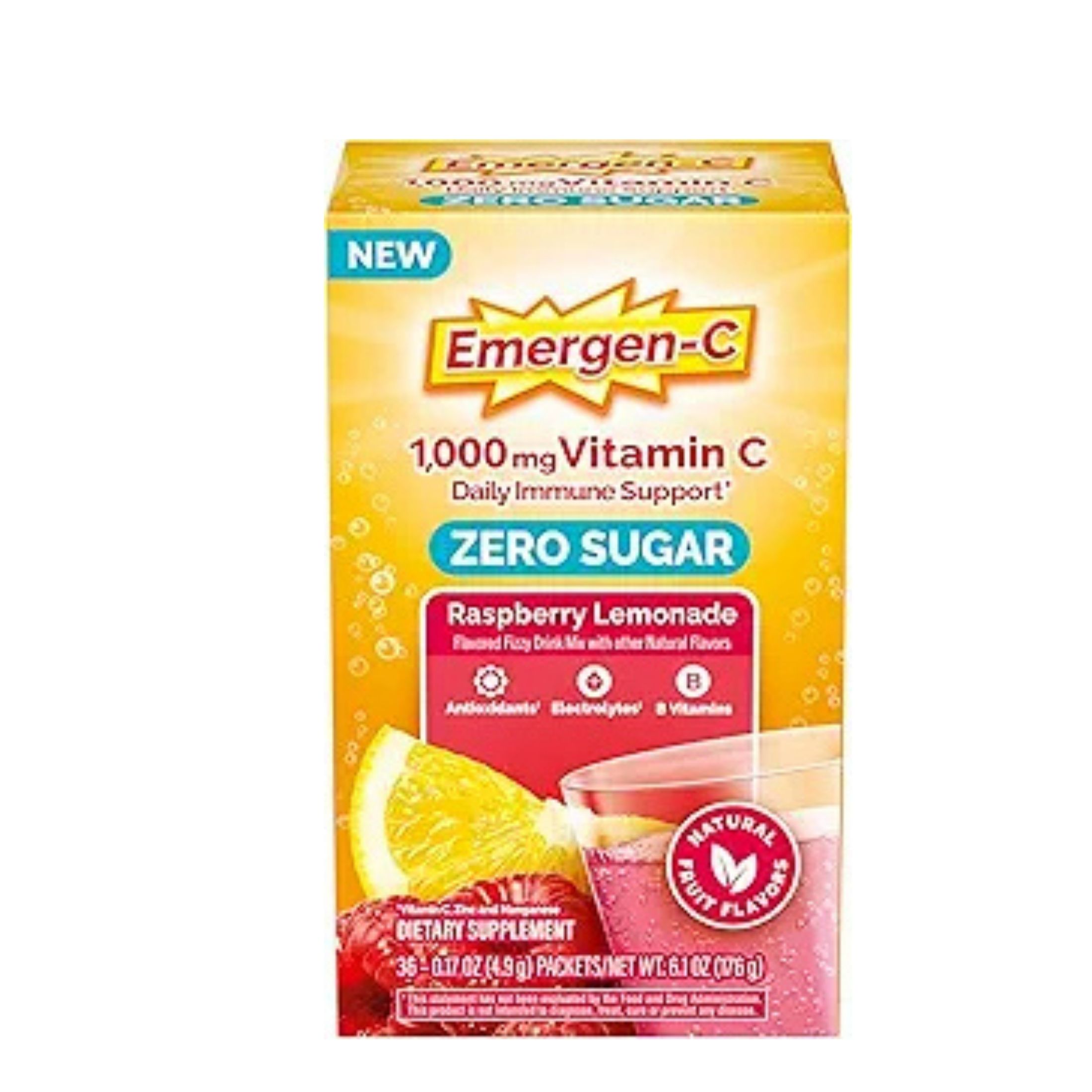 Emergen-C Zero Sugar Immune Support Powder Raspberry Lemonade