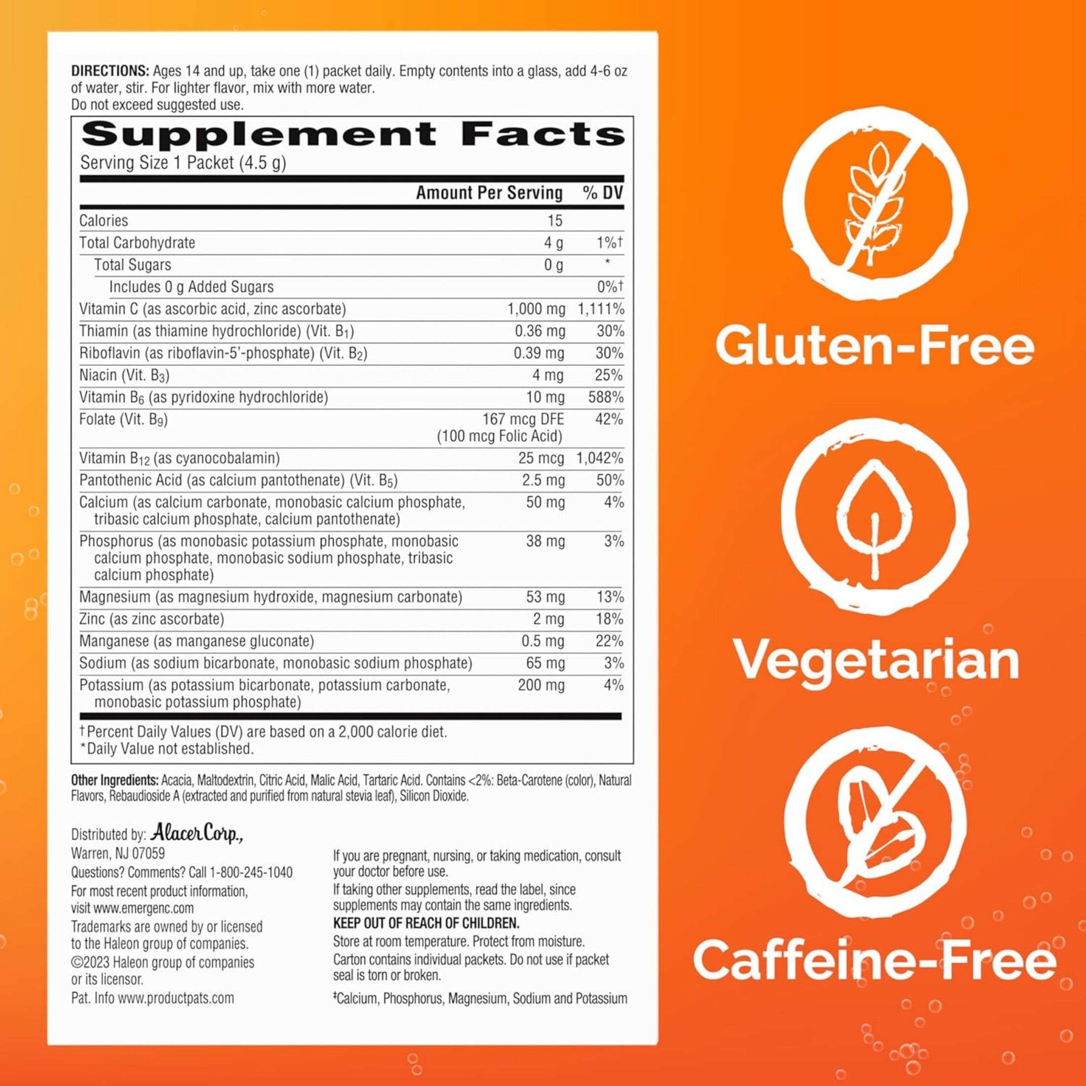 Emergen-C Zero Sugar Immune Support Powder Raspberry Lemonade