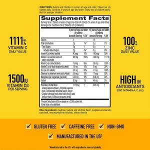 Airborne Immune Support Supplement Vitamin C Citrus Chewable Tablets