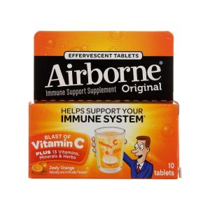 Airborne Effervescent Tablets, Vitamin C - Immune Support Supplement Zesty Orange