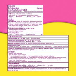 Pepto Bismol Stomach Reliever/Antidiarrheal, Chewable Tablets, Winter Frost