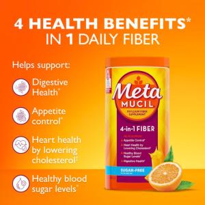 Metamucil Psyllium Fiber Supplement, Citrus Flavored 24.9 Oz