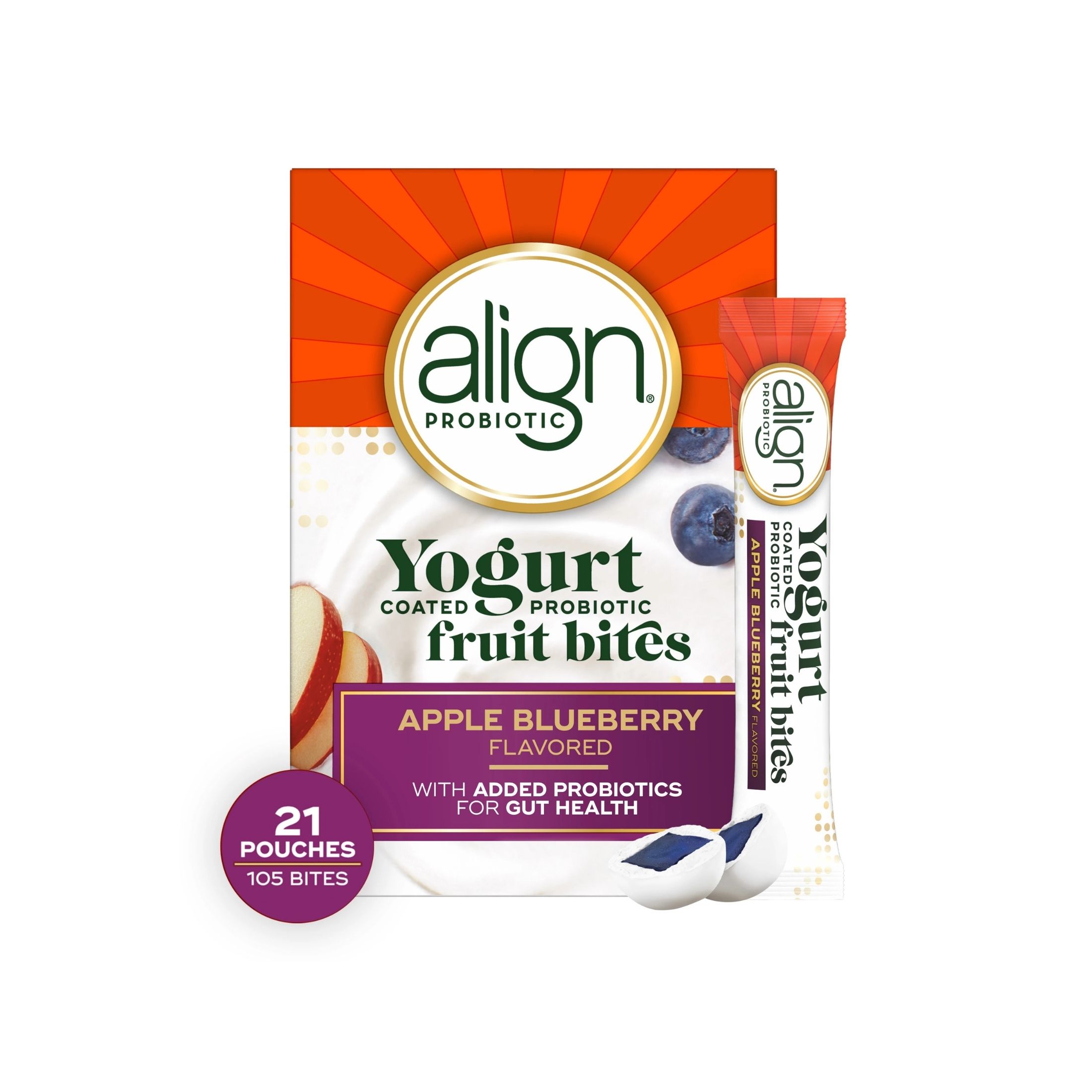 Align Probiotic, Yogurt Coated Probiotic Fruit Bites, 21 Pouches