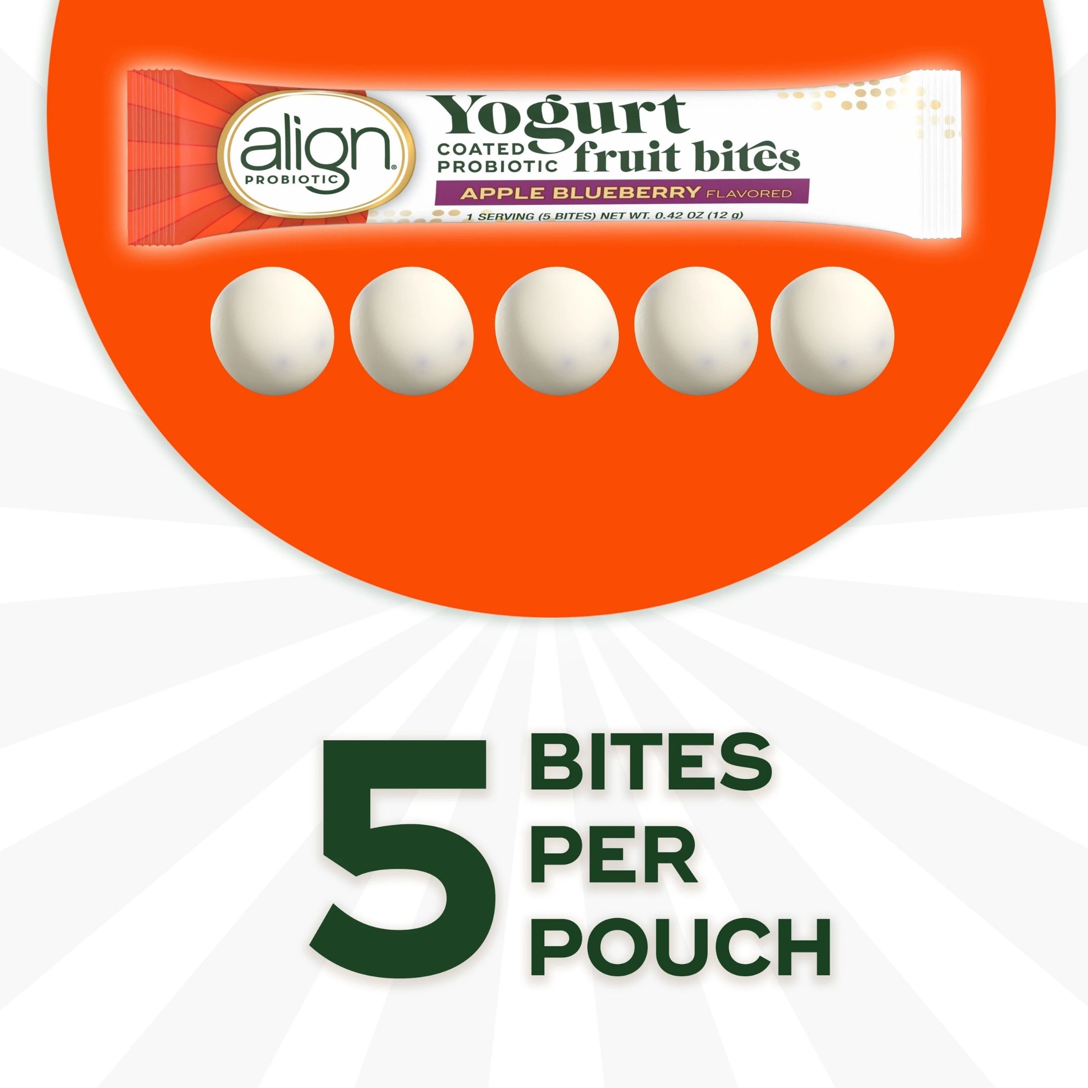 Align Probiotic, Yogurt Coated Probiotic Fruit Bites, 21 Pouches