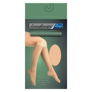 Loving Comfort Stockings Fashion Knee High Sheer, Mild, Beige, Medium - 1 Pr