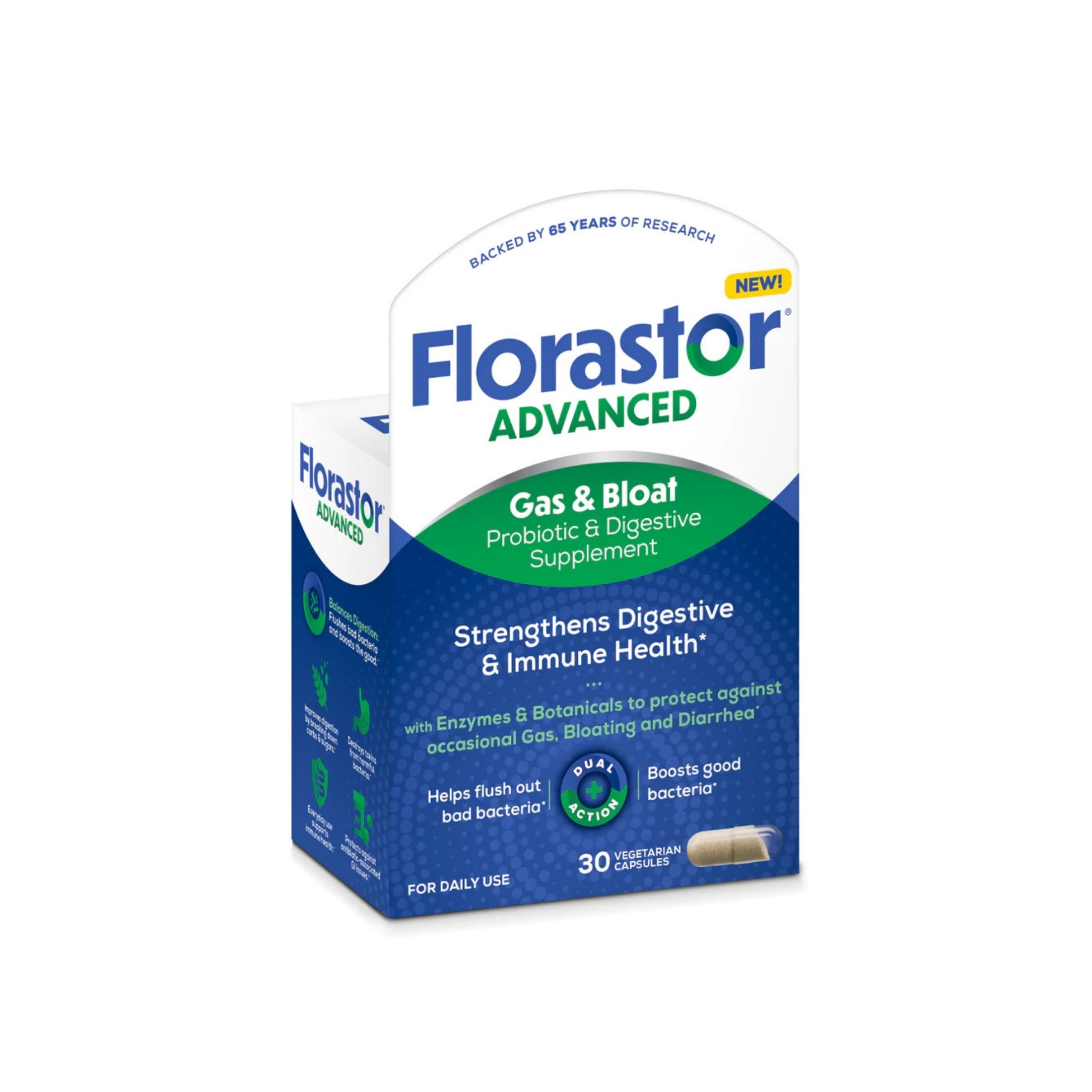 Florastor Advanced Digestive Gas & Bloat Capsule - 30ct