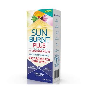 SunBurnt Plus Pain Relief Gel With Lidocaine HCL 4% 4 Oz