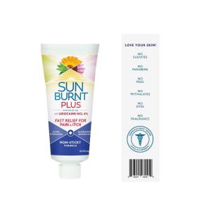 SunBurnt Plus Pain Relief Gel With Lidocaine HCL 4% 4 Oz