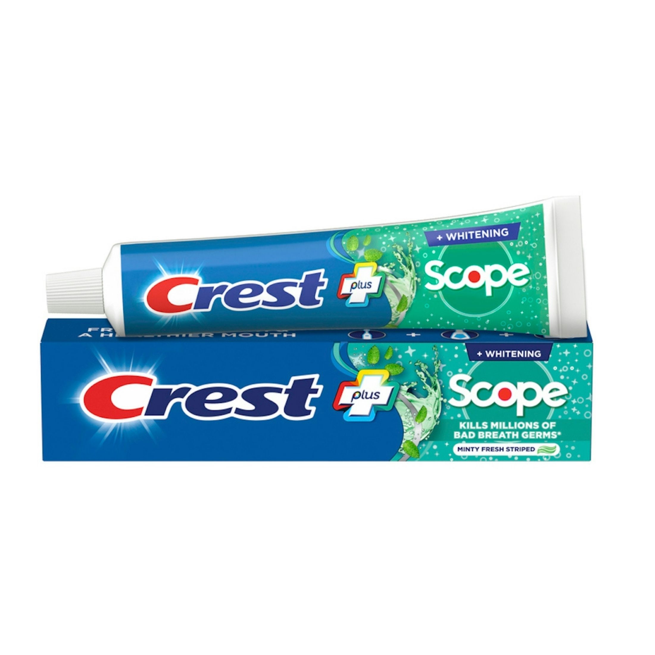 Crest Complete + Scope Whitening Fluoride Toothpaste - Minty Fresh Striped, 0.85 Oz