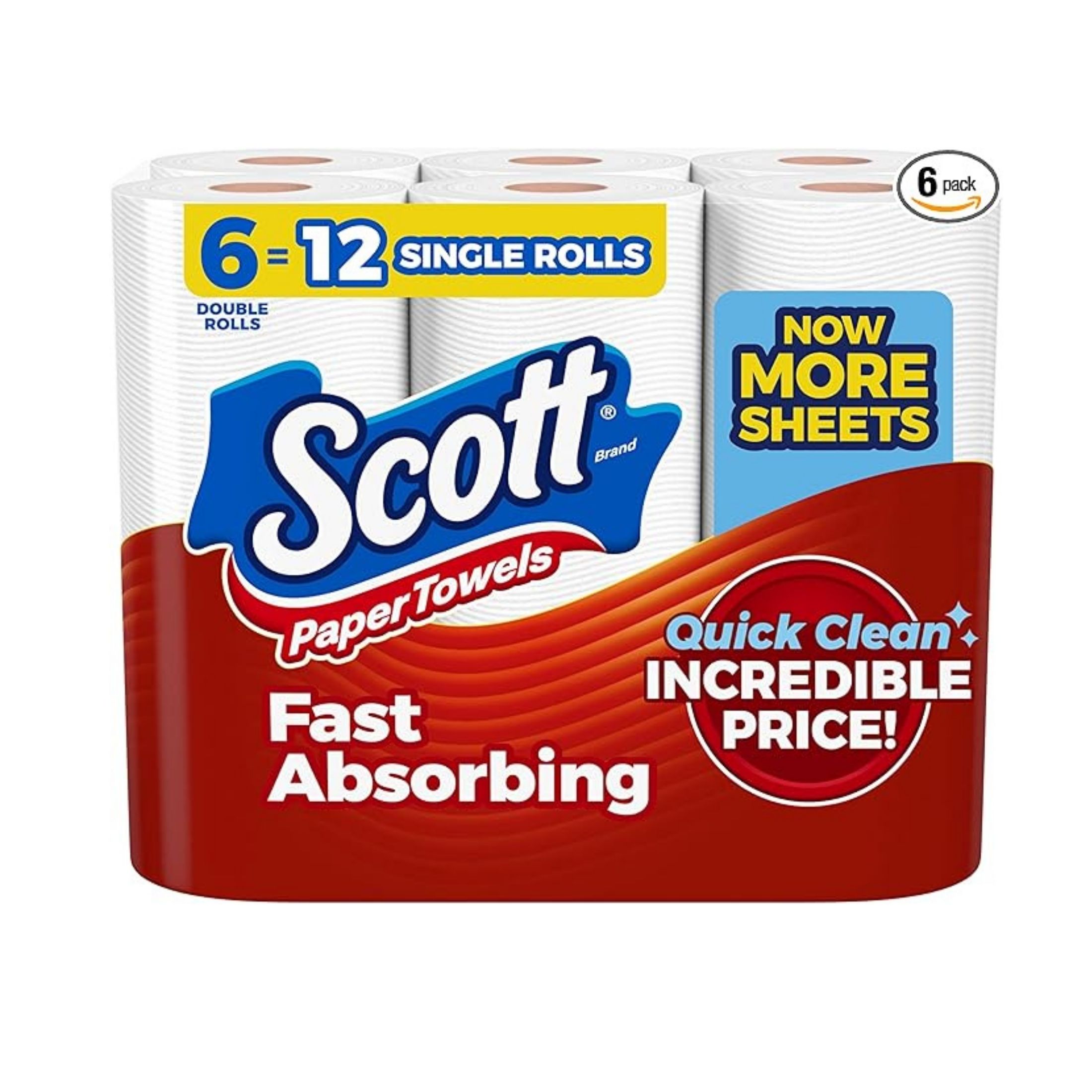 Scott Paper Towels, Double Rolls, One Ply