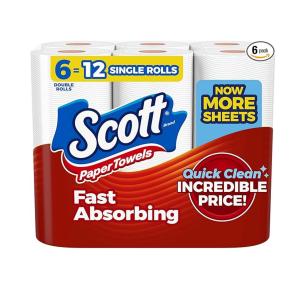 Scott Paper Towels, Double Rolls, One Ply